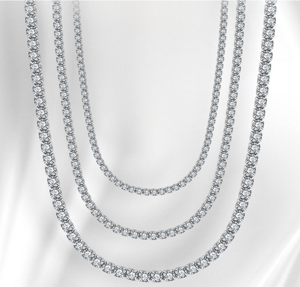 S925 sterling silver micro-inset flash diamond necklace women's light luxury high-grade temperament fashion tennis chain cross-border sales in Europe and the United States