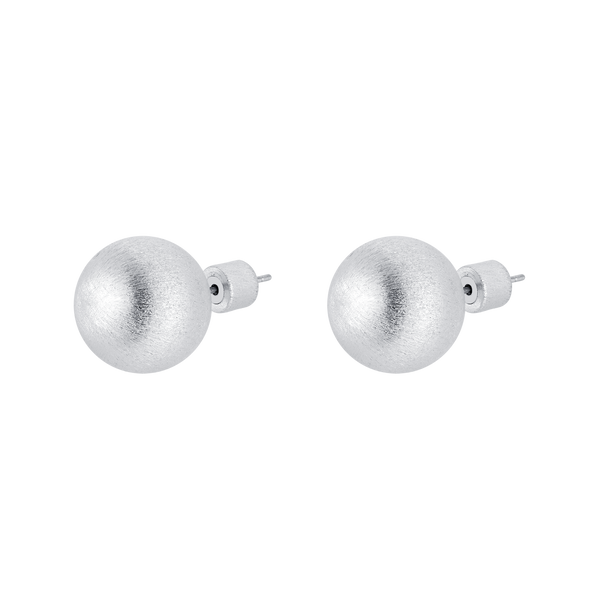 Italian style  Rigato effect Hand-brushed Ball Earrings