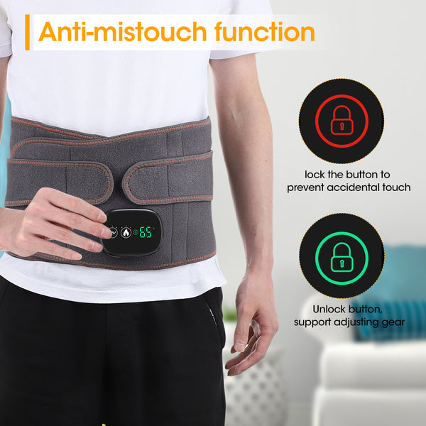Cordless heated waist massager